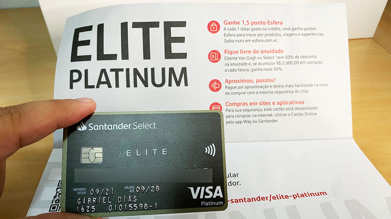 Cartão Santander Elite Platinum