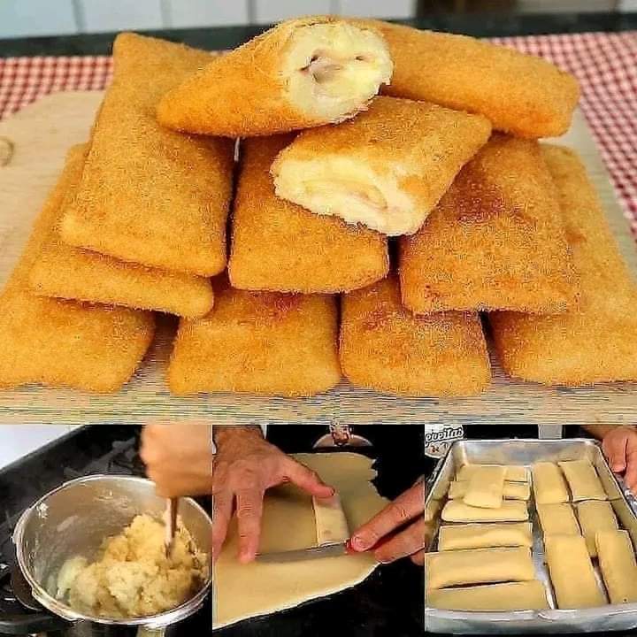 Cigarrete de presunto e queijo delicioso