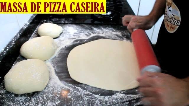 Massa de pizza caseira, massa profissional feita em casa