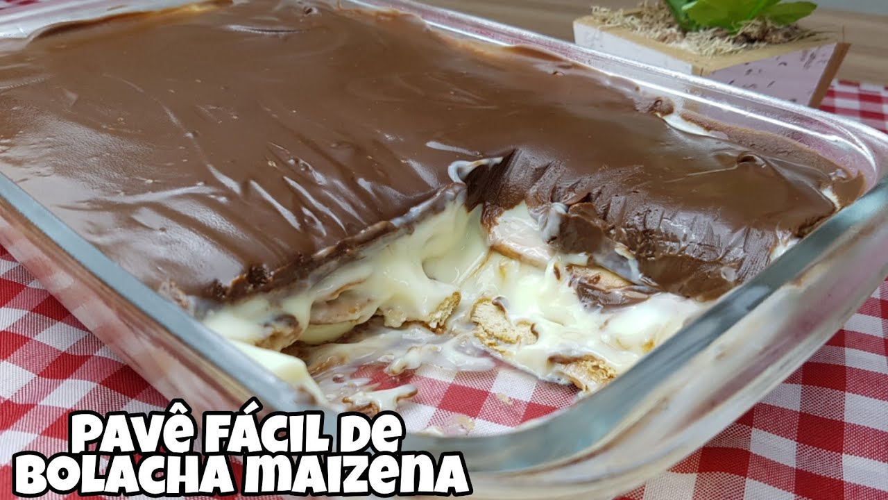 Pavê de biscoito maizena simples, uma delícia