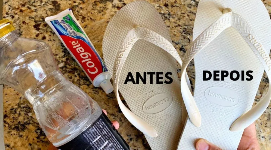 Como fazer misturinha caseira para limpar chinelos e tênis brancos e Como tirar o amarelado de eletrodomésticos usando apenas 1 ingrediente simples e fácil de encontrar