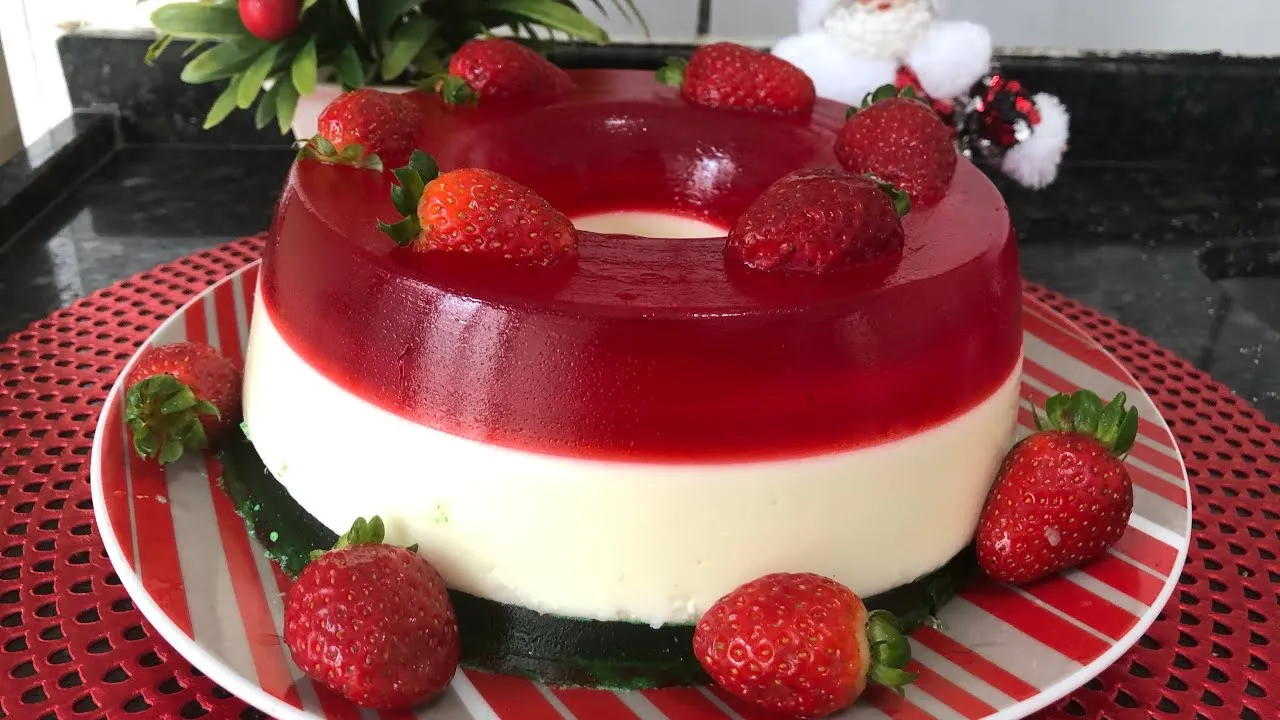 Como fazer gelatina mousse de natal