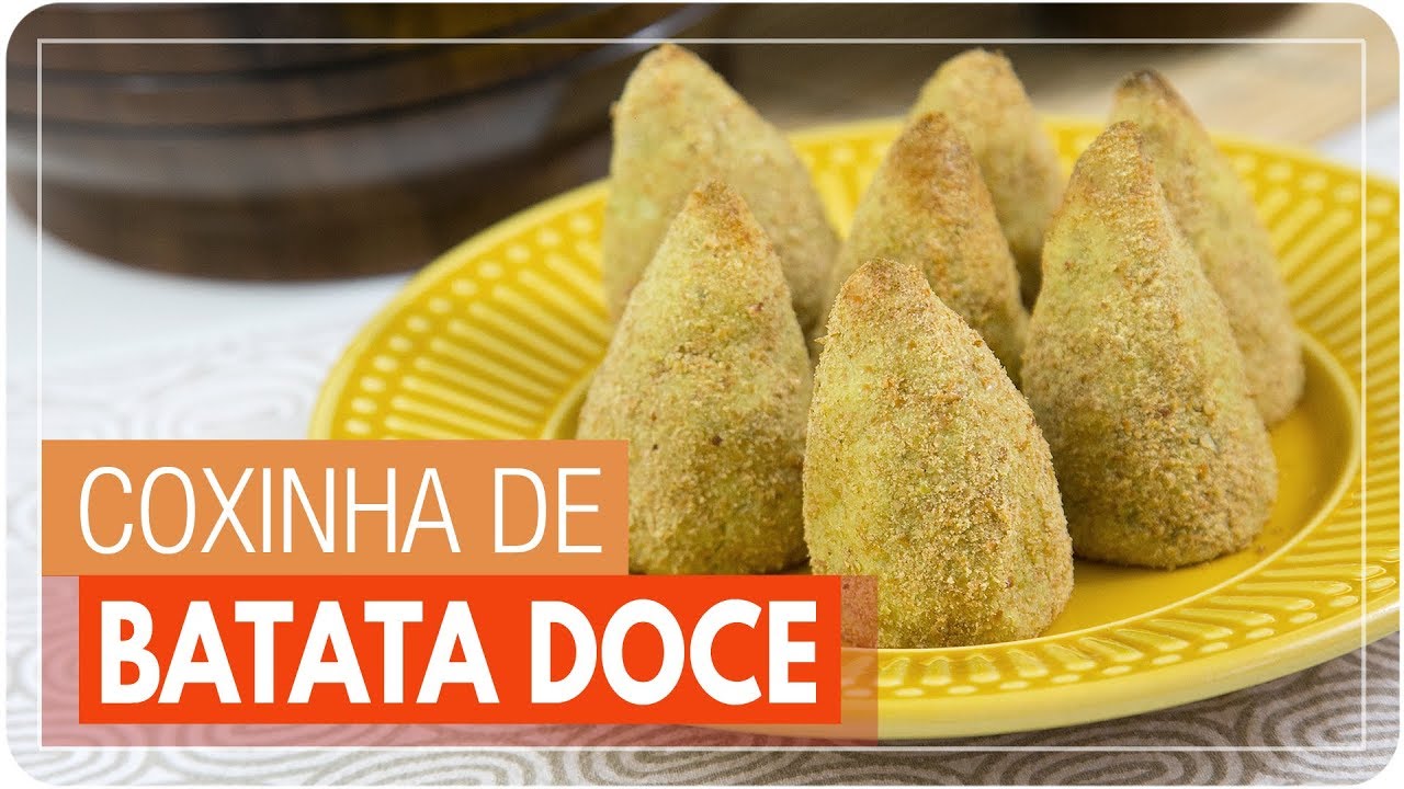 coxinha de batata doce e enroladinho de presunto e queijo assado