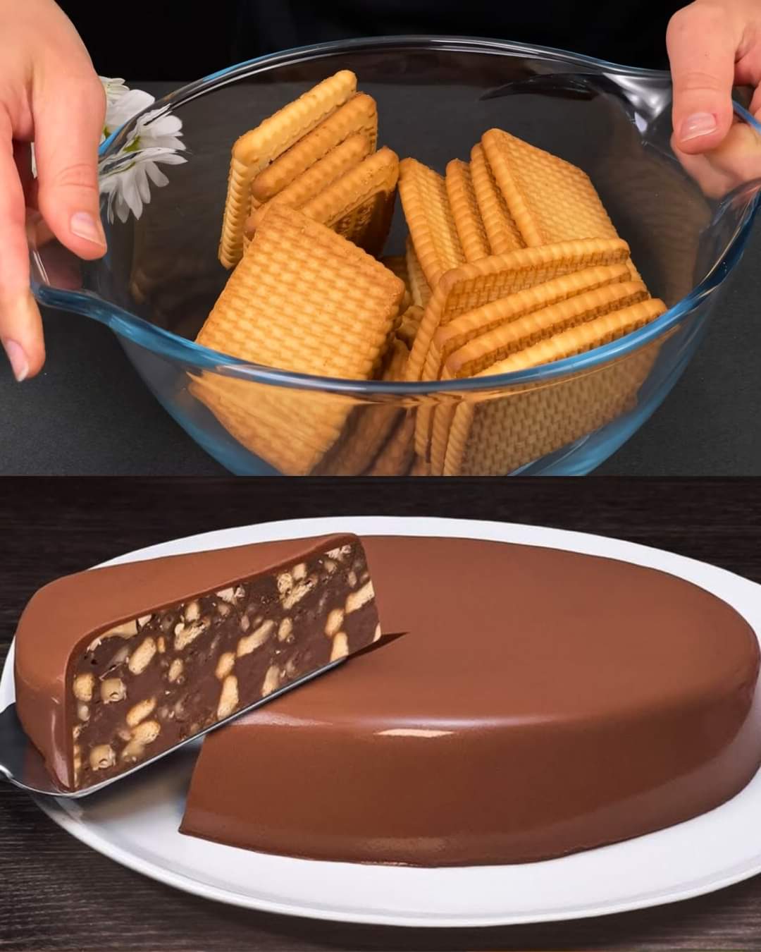 Bolo de Biscoito com Chocolate