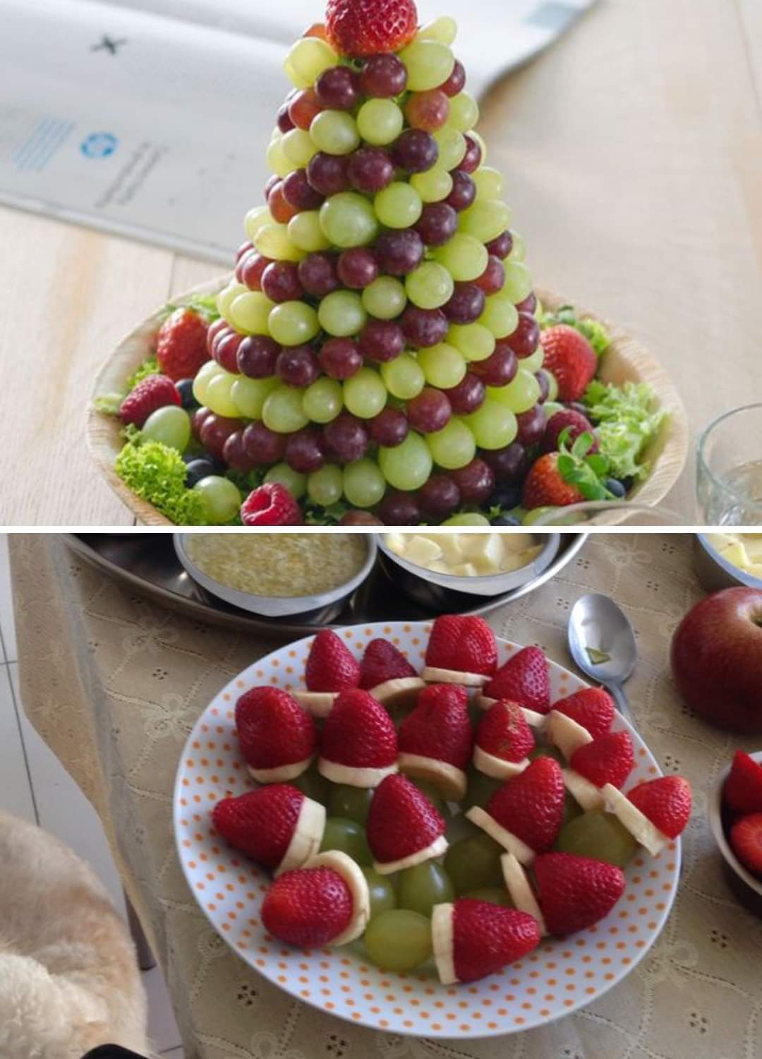 Uma Mesa de Natal Decorada com Frutas Frescas e Vibrantes: Beleza e Sabor na Sua Celebração