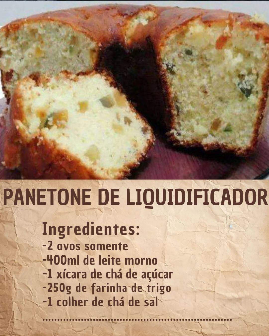 Panetone de Liquidificador feito na Forma de Bolo